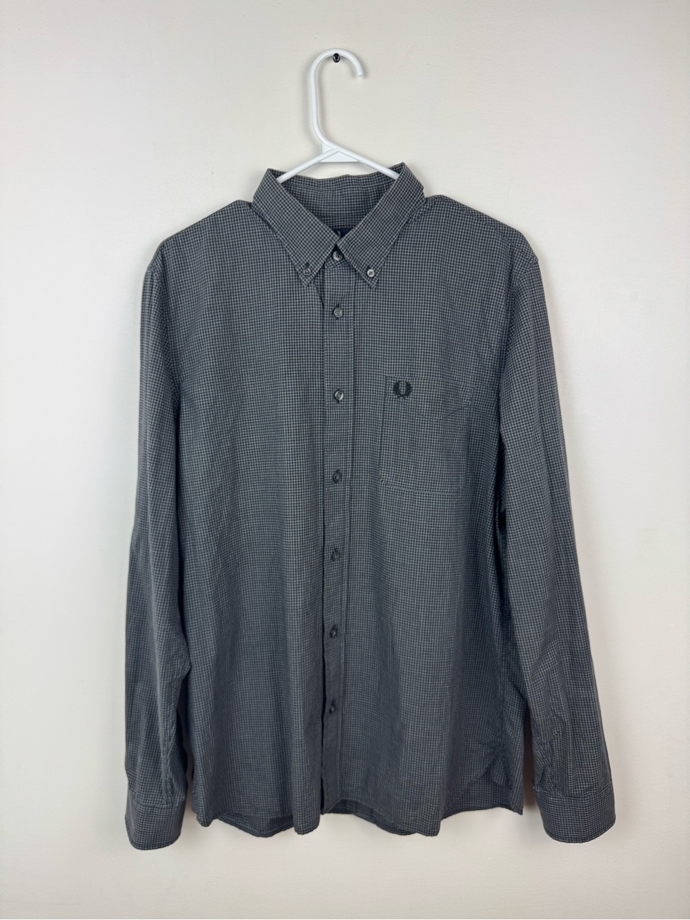 Fred Perry M3258 — Microcheck Button-Down Shirt Large